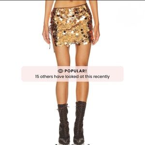 NWT! LIONESS Night Rider Mini Skirt in Bronze Size Small